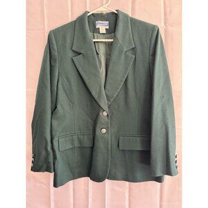 Vintage‎ Pendleton Womens 12 100% Virgin Wool Green Blazer Jacket USA Christmas